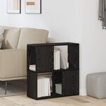 Bibliothèque vidaXL Noire en Chêne 60x24x63 cm en Bois d'Ingénierie
