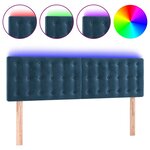 vidaXL Tête de lit à LED Bleu foncé 144x5x78/88 cm Velours