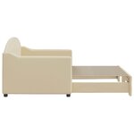 vidaXL Lit de jour avec lit gigogne crème 80x200 cm tissu