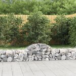 vidaXL Panier de gabions arqué 200x50x40/60 cm Fer galvanisé