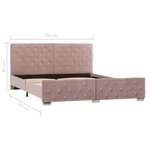 vidaXL Cadre de lit Rose Velours 160x200 cm