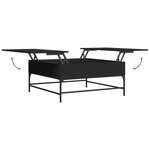 vidaXL Table basse noir 95x95x45 cm bois d'ingénierie et métal