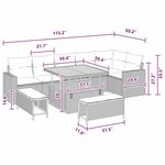 vidaXL Ensemble de canapé de jardin 9 Pièces Noir polyrotin