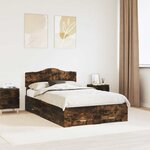 vidaXL Cadre de lit Chêne fumé 120 x 190 cm Bois d'ingénierie