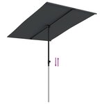 vidaXL Parasol de jardin avec mât en aluminium 2x1 5 m Noir