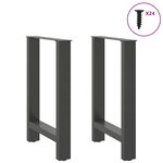 vidaXL Pieds de table à manger en acier naturel 2 pièces 50 x (72-73) cm Acier