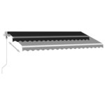 vidaXL Auvent automatique et capteur de vent LED 450x350 cm Anthracite