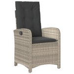 vidaXL Ensemble à manger de jardin et coussins 5 Pièces gris clair rotin