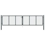 vidaXL Portail en maille de jardin Acier galvanisé 400 x 150 cm Gris