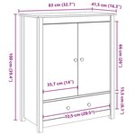 vidaXL Buffet Marron miel 83x41 5x100 cm Bois massif de pin