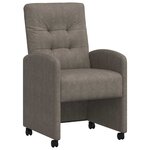 vidaXL Chaises de Salle à Manger avec Roues 2 Pièces Gris 57 x 67 x 98 cm