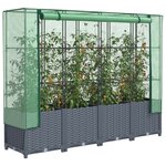 vidaXL Jardinière surélevée avec housse aspect rotin 160x40x138 cm