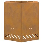 vidaXL Foyer sans fumée Hexagonal 48x48x51 cm Acier résistant aux intempéries