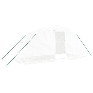 vidaXL Serre avec cadre en acier blanc 10 m² 5x2x2 3 m