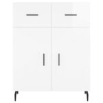 vidaXL Buffet Blanc brillant 69 5x34x90 cm Bois d'ingénierie