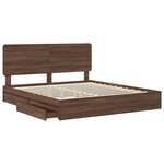 vidaXL Lit de Rangement Chêne brun 200 x 200 cm Bois d'ingénierie
