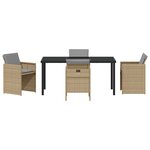 vidaXL Ensemble de salle à manger pour jardin 5 Pièces Beige Poly rotin