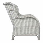 vidaXL Canapé avec coussin Gris Rotin naturel et lin
