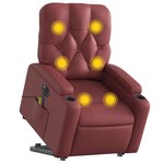 vidaXL Fauteuil inclinable de massage électrique rouge bordeaux