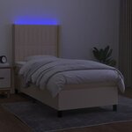 vidaXL Sommier à lattes de lit matelas et LED Crème 90x200 cm Tissu