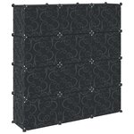 vidaXL Cubes de rangement 12 Pièces avec portes noir PP