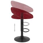vidaXL Tabourets de bar lot de 2 rouge bordeaux velours