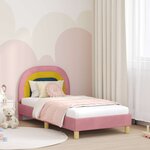 vidaXL Cadre de lit pour enfants avec tête de lit Rose 80 x 160 cm