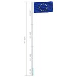 vidaXL Drapeau Union Européenne et mât en aluminium 6 m