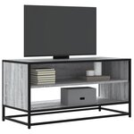 vidaXL Meuble TV sonoma gris 91x40x46 cm bois d'ingénierie et métal