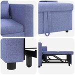 vidaXL Canapé Lit Simple Bleu jean 90 x 165 x 87 cm tissu