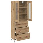 vidaXL Buffet avec étagère 2 Pièces Chêne artisanal Bois d'ingénierie