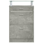 vidaXL Armoire à chaussures Gris béton 63x24x104 cm Bois d'ingénierie