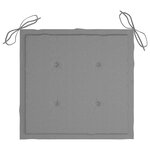 vidaXL Chaises de jardin et coussins gris lot de 4 Bois de teck massif