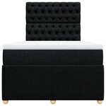 vidaXL Sommier à lattes de lit avec matelas Noir 120x200 cm Tissu
