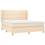 vidaXL Sommier à lattes de lit avec matelas Crème 160x200 cm Tissu