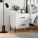 vidaXL Table de chevet blanc 40x35x47 5 cm bois d’ingénierie