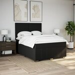 vidaXL Sommier à lattes de lit avec matelas Noir 140x190 cm Tissu