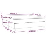 vidaXL Sommier à lattes de lit et matelas Gris foncé 160x200cm Velours