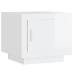 vidaXL Table basse blanc brillant 51x50x45 cm bois d'ingénierie