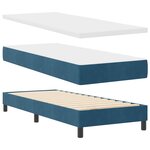 Lit Box Spring vidaXL avec Matelas Bleu Foncé 80x200 cm Velours