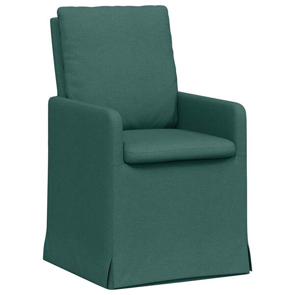 vidaXL Chaises de salle à manger 2 pc tissu Vert foncé 57 x 67 x 98 cm