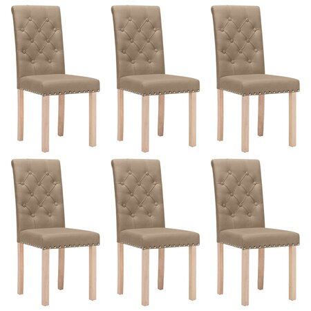 vidaXL Chaises à manger lot de 6 taupe tissu