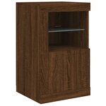 vidaXL Buffet avec lumières LED chêne marron 123x37x67 cm