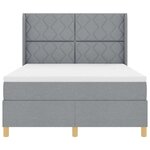 vidaXL Lit à Ressorts avec matelas Gris clair 140 x 190 cm tissu