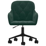 vidaXL Chaise pivotante de bureau Vert foncé Velours