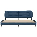 vidaXL Cadre de lit avec LED sans matelas bleu 200x200 cm tissu