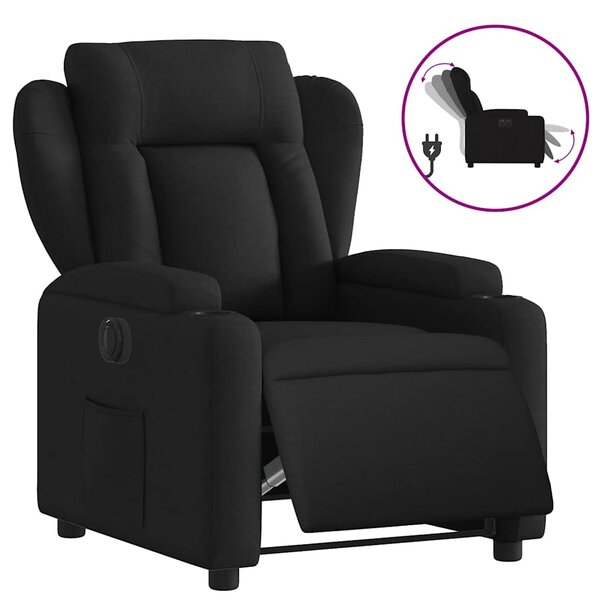 vidaXL Fauteuil inclinable électrique Noir Tissu