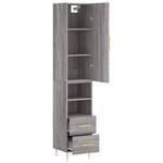 vidaXL Buffet haut Sonoma gris 34 5x34x180 cm Bois d'ingénierie