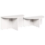 vidaXL Table basse 2 Pièces Blanc Bois massif en pin