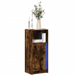 vidaXL Buffet avec LED chêne fumé 42 5x34x100 cm bois d'ingénierie